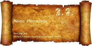 Neer Hermina névjegykártya